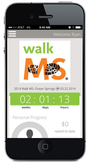 Walk MS mobile app